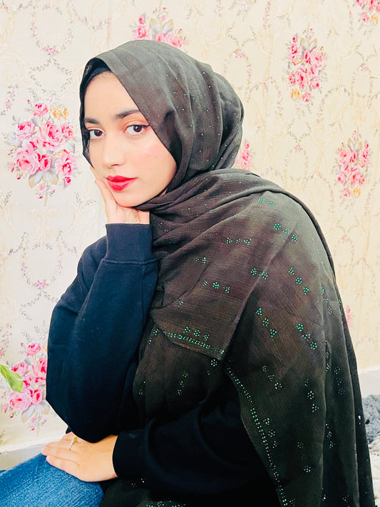 Green Embellishe Luxe Hijab