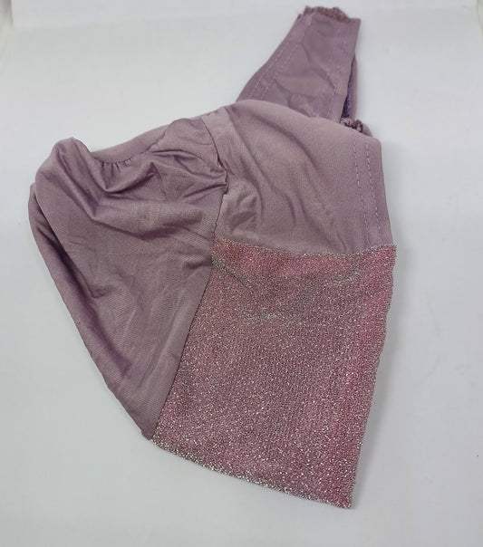 Mauve Shimmer tie-back Hijab Cap